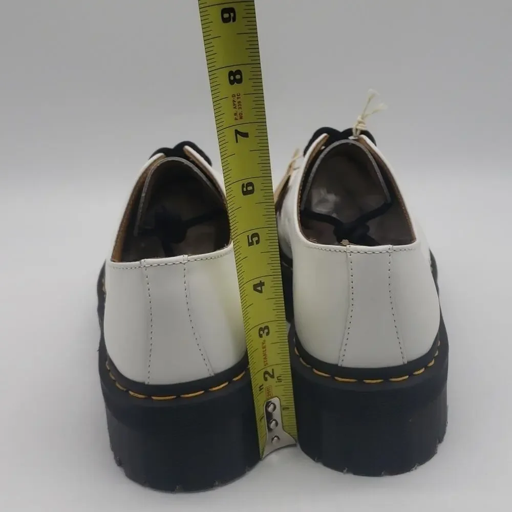 Dr. Martens AirWair White Leather Platform Shoes Size 7W / 6M NWT – Unisex